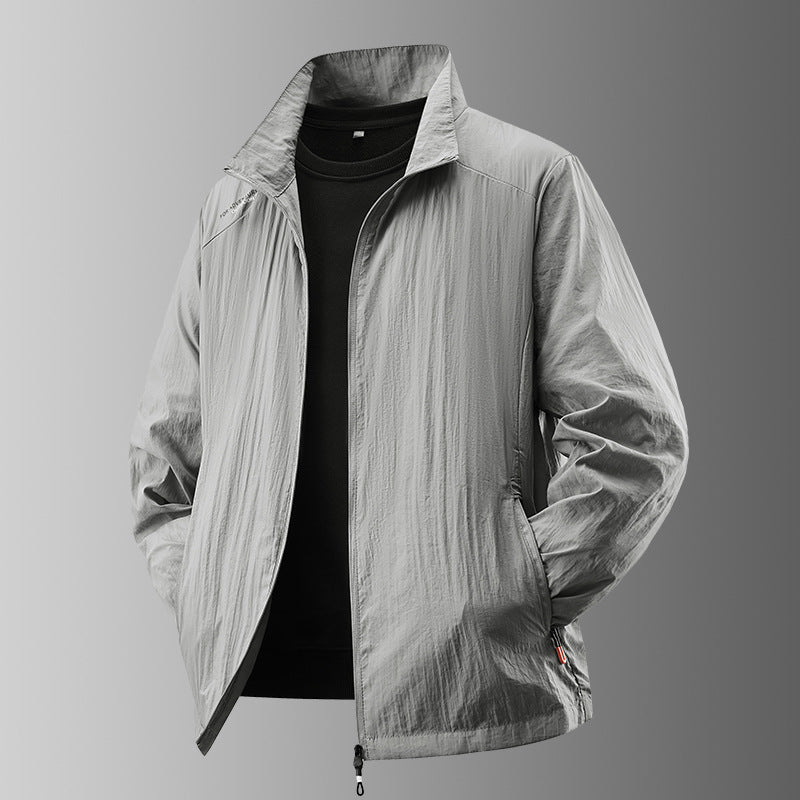 Men’s Ice Silk Hooded Sun Protection Jacket in Loose Fit