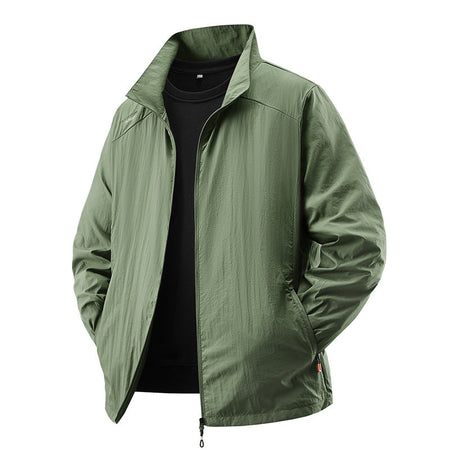 Light Gray sun protection windbreaker jacket for men - lightweight windproof breathable design