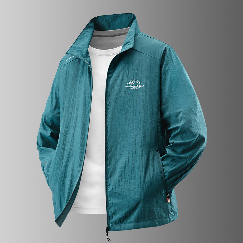 Men’s Ice Silk Hooded Sun Protection Jacket in Loose Fit
