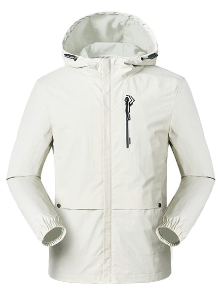 Army Green mountaineering windbreaker jacket for men - lightweight windproof breathable design