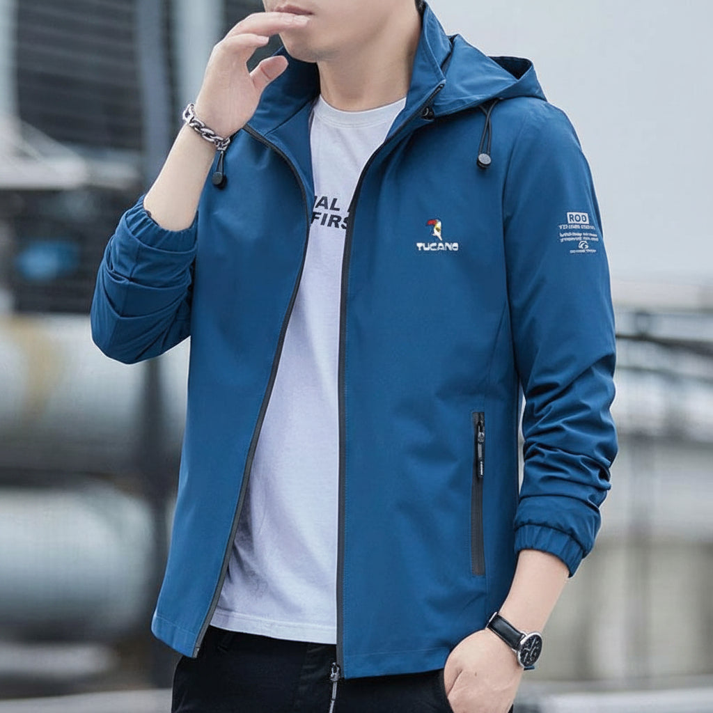Black Spring And Autumn Style Free T-Shirt windbreaker jacket for men - lightweight windproof breathable design