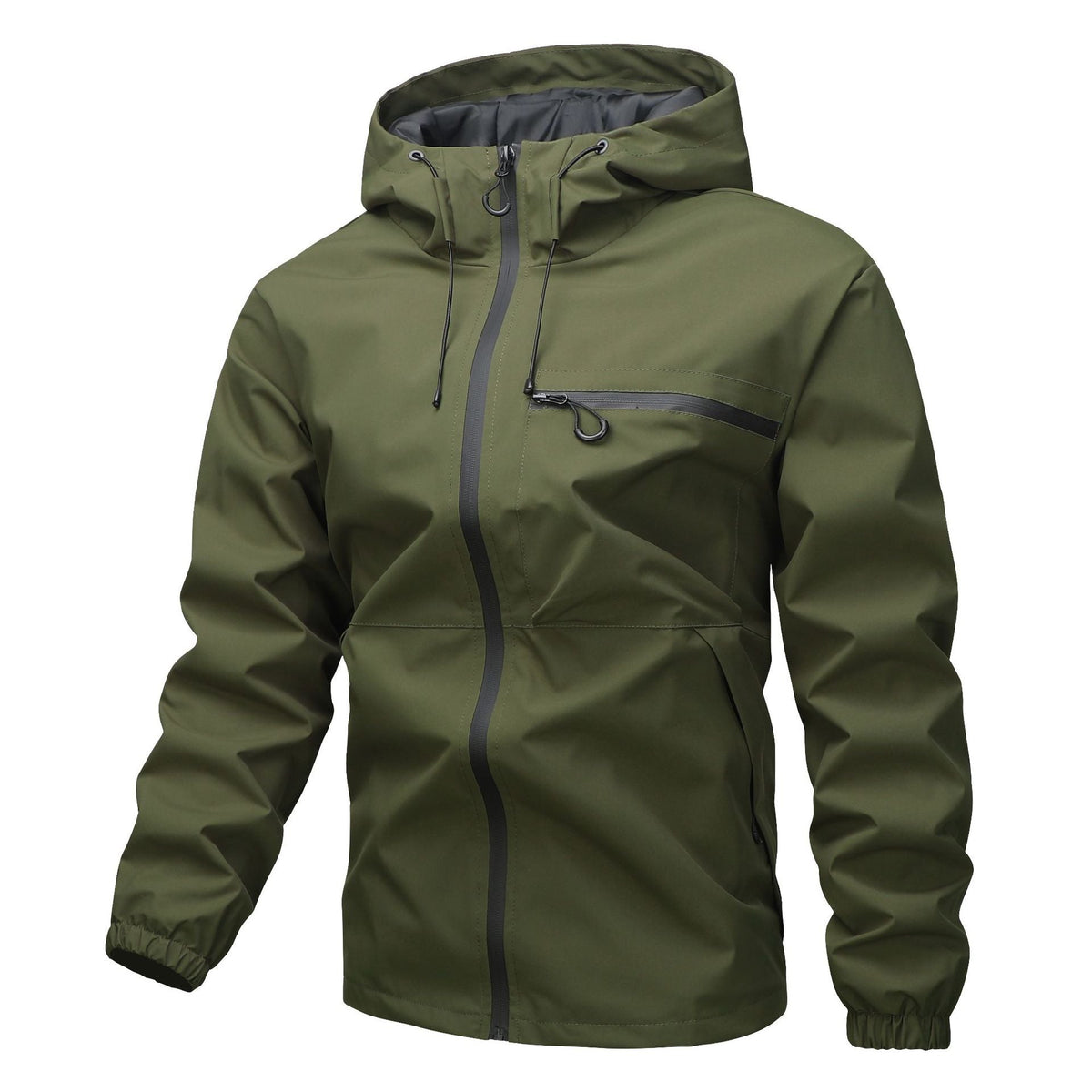 Black windbreaker jacket for men - lightweight windproof breathable design