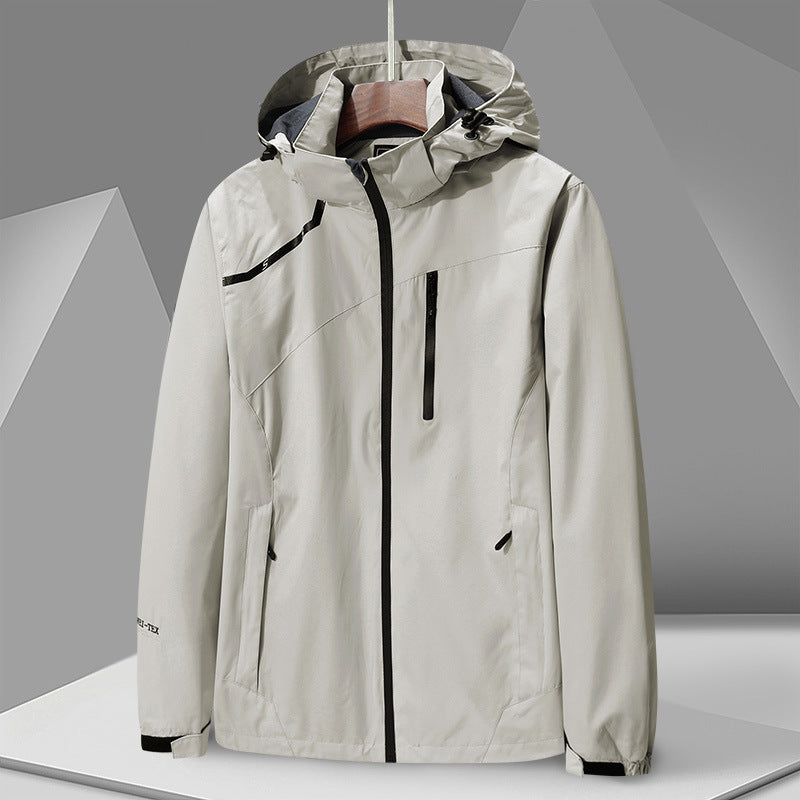 Men’s Plus-Size Hooded Waterproof Mountaineering Jacket