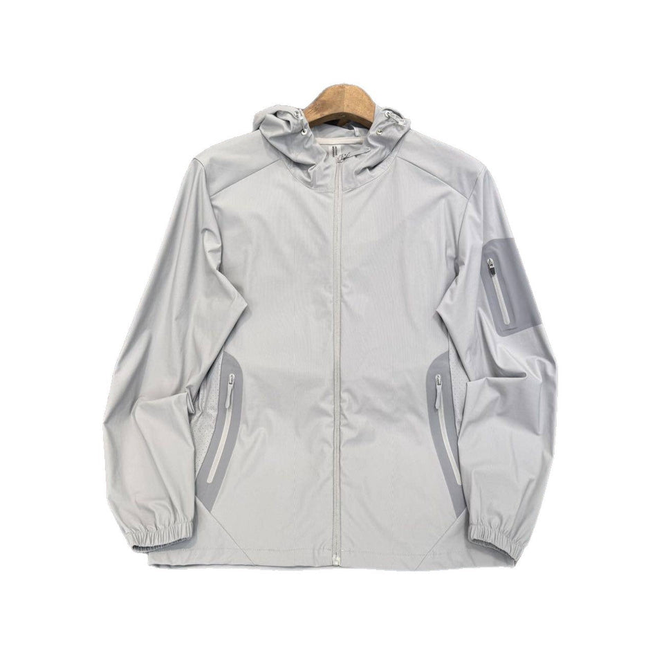 Black windbreaker jacket for men - lightweight windproof breathable design