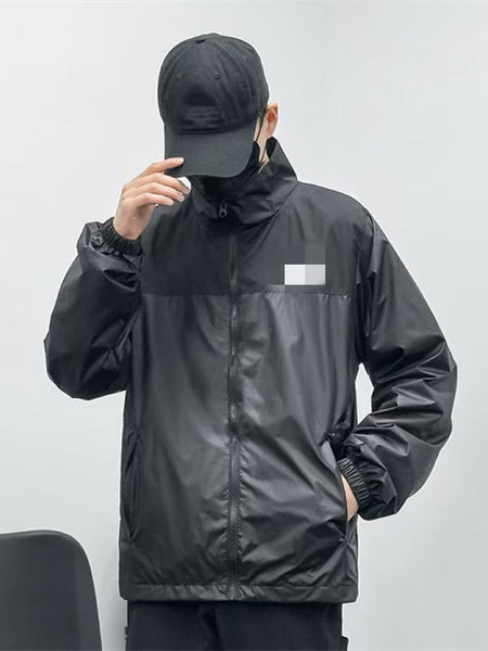 Black windbreaker jacket for men - lightweight windproof breathable design