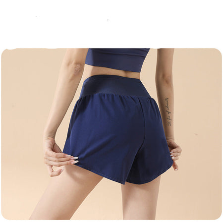 Scented whale blue high-waisted two-in-one sculpting performance shorts