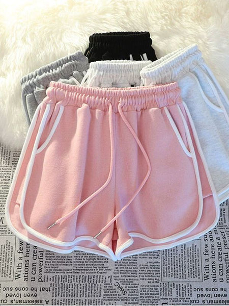 Pink relaxed wide-leg summer active lounge shorts