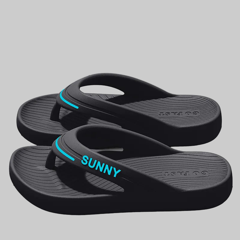 Men's High-Cushion Non-Slip Thick-Sole Beach Flip-Flops