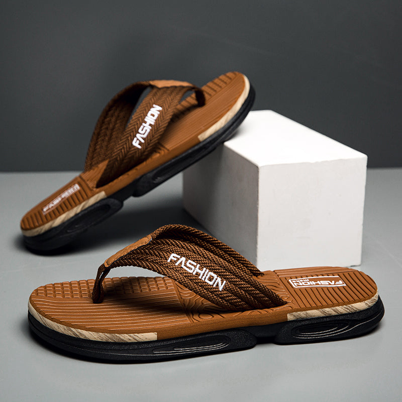 Men's High-Bottom Non-Slip Thick-Sole Beach Flip-Flops