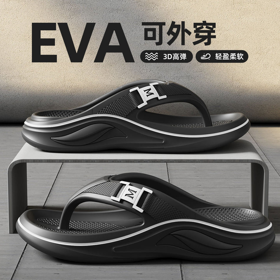 Men’s Sculpted Thick-Sole Beach Sandals and Leisure Slides