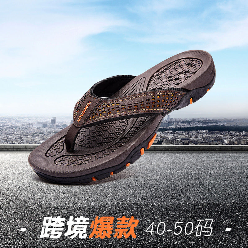 Men’s Contemporary Large-Fit Outdoor Beach Flip-Flops
