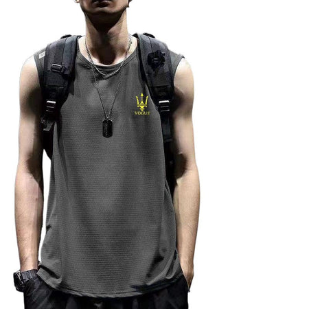 Men’s Ice Silk Wide Shoulder Quick-Drying Fitness Vest