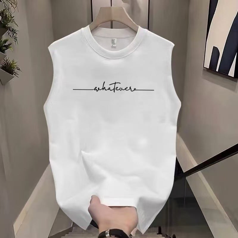 Men’s Summer White Fitness Sports Sleeveless Vest