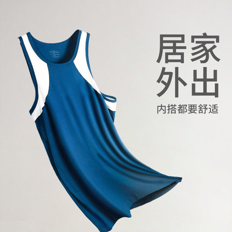 Men’s Breathable Mesh Sports Vest in Arctic White