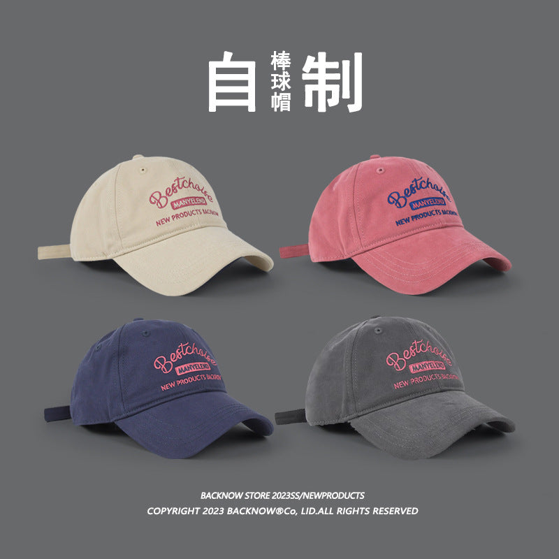 American Retro Soft Top Baseball Cap - Classic Peaked Sun Hat