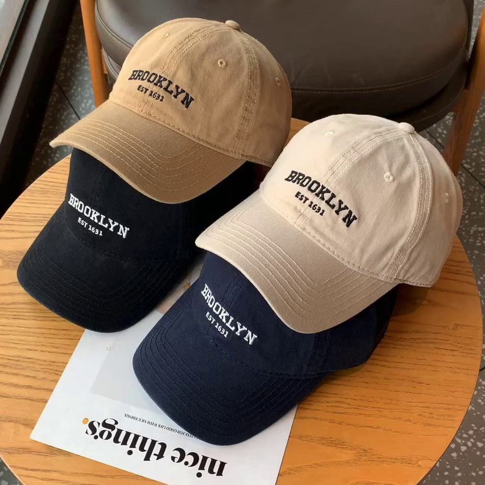Japanese Style Embroidered Soft Top Cap - Unisex Peaked Hat