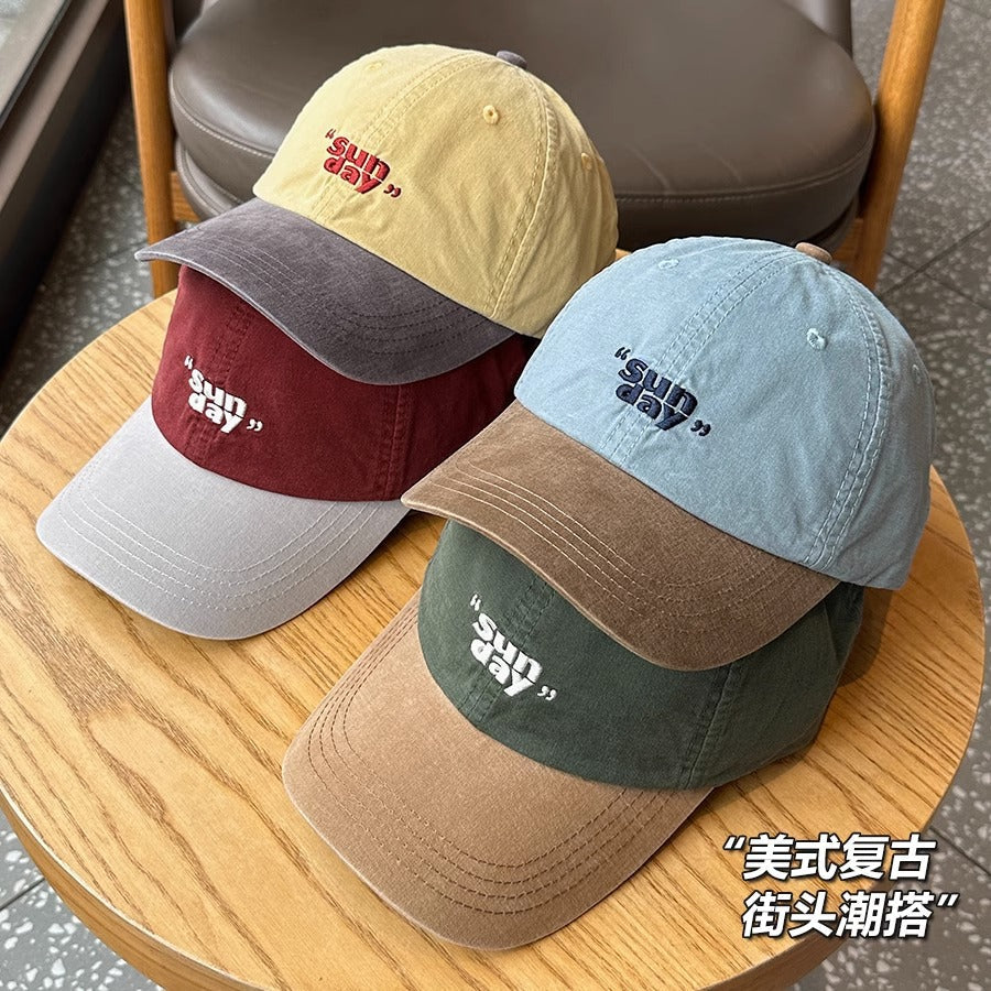 Contrast Color Soft Top Baseball Cap - Retro Unisex Peaked Hat
