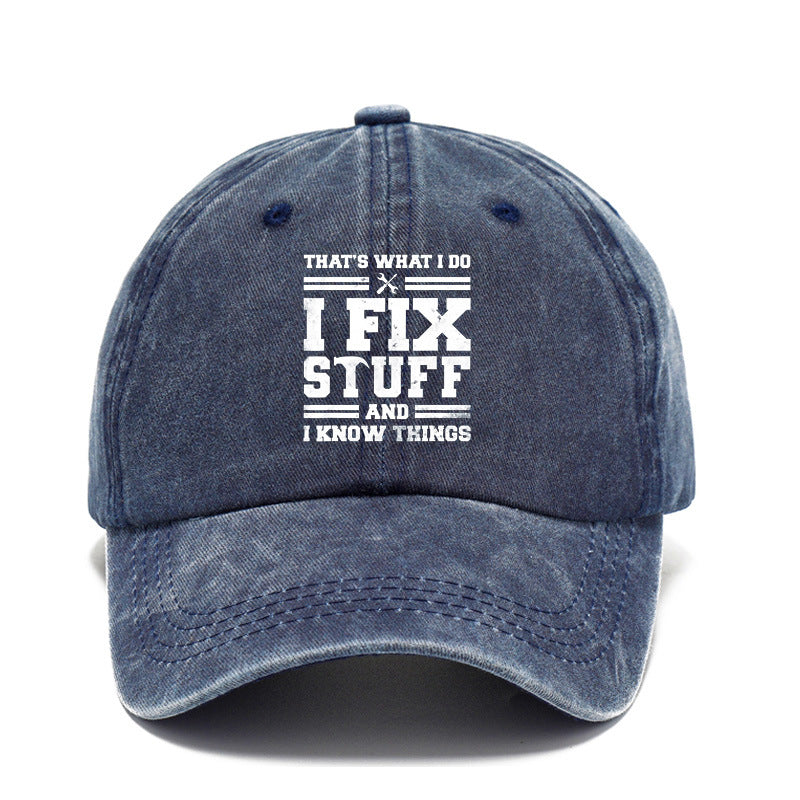 Vintage Washed Cotton Printed Retro Dad Hat