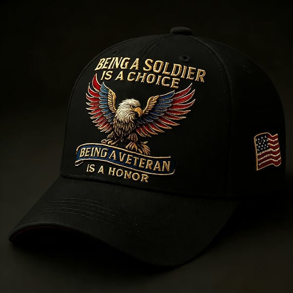 Commemorative Eagle Print Vintage Washed Cotton Baseball Cap