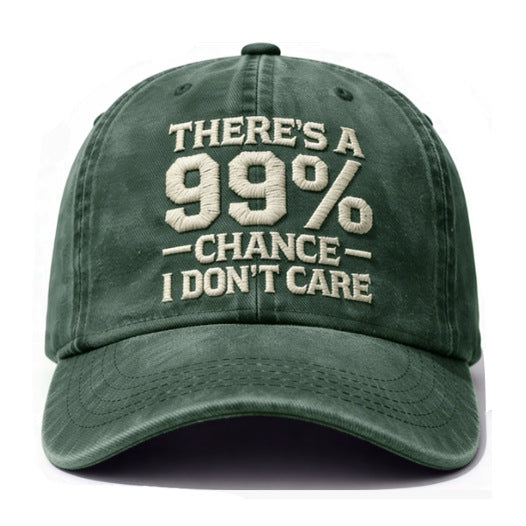 99% Chance Embroidered Washed Cotton Soft-Top Baseball Cap