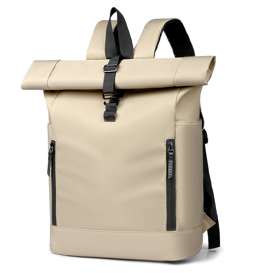 Men's Roll-Top Water-Repellent Outdoor Travel Backpack
