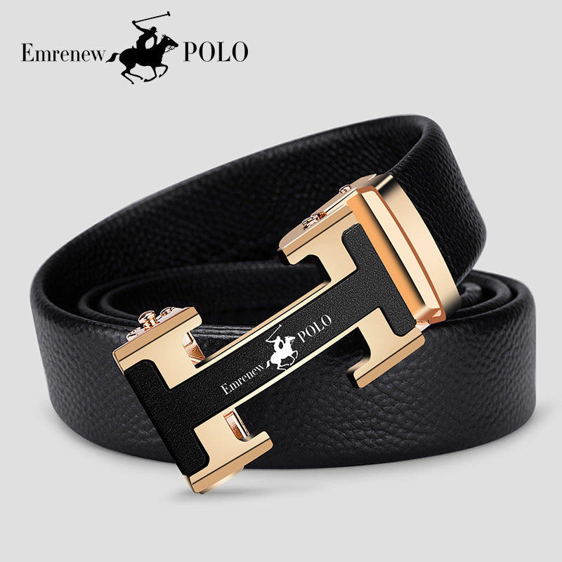 Ample Paul Top Layer Cowhide Belt with Automatic Buckle