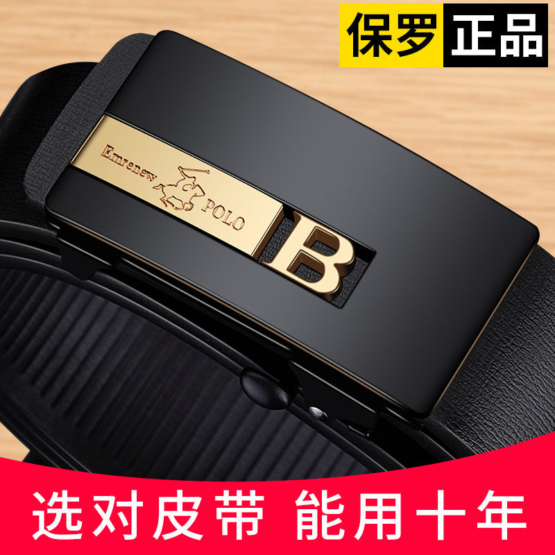 Ample Paul Men’s Genuine Leather Belt with Automatic Buckle