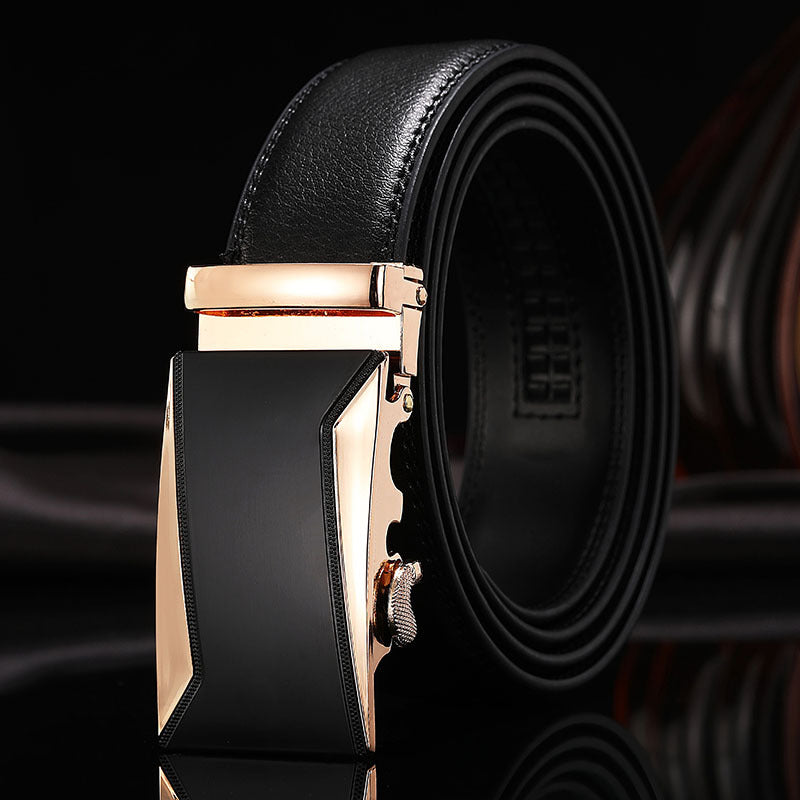 Men’s Extended Leather Belt with Precision Automatic Buckle
