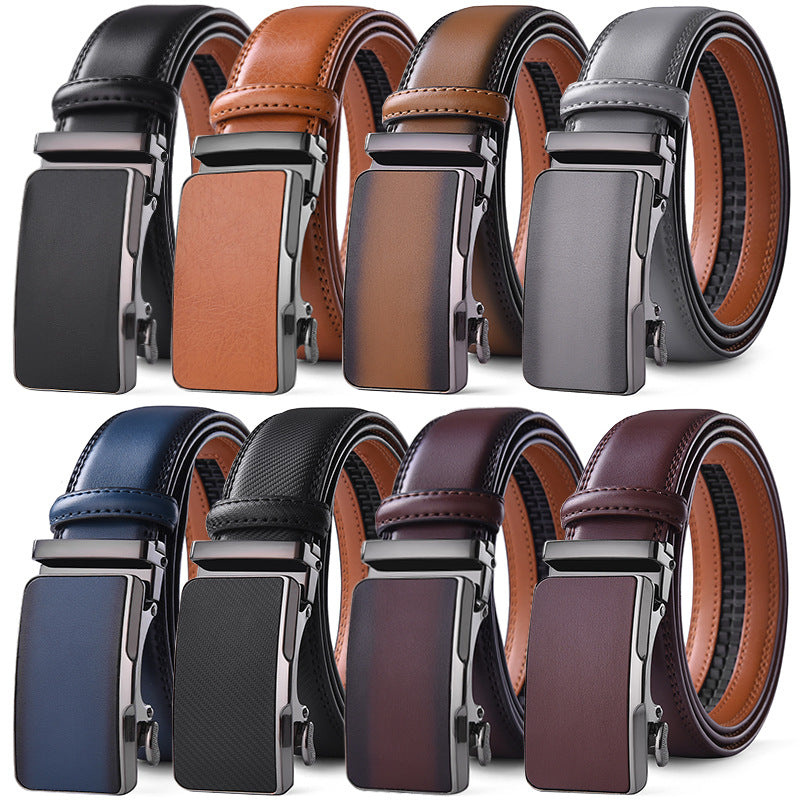 Men’s High-End Cowhide Belt with Precision Alloy Buckle