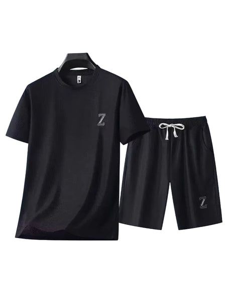 Longsha Men's Ice Silk Short-Sleeve Loungewear Suit – side view