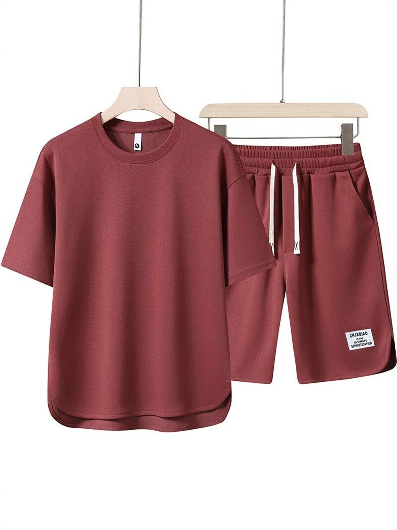 Men’s Summer Loose Casual Sports T-Shirt and Shorts Set