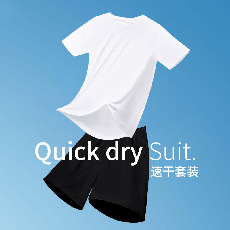 Men’s Quick-Dry Performance Training T-Shirt and Shorts Set
