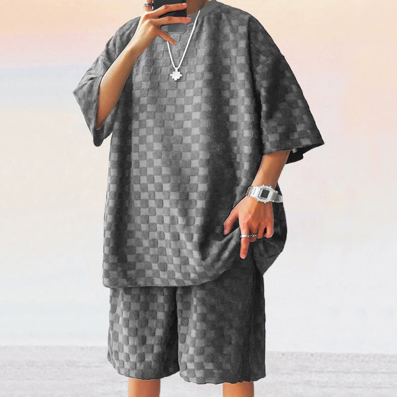 Couple's Matching Ice Silk Satin Loungewear Set – flat lay