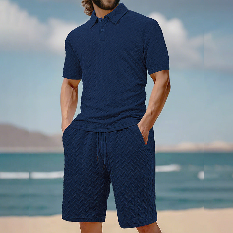 Longsha Men's Ice Silk Short-Sleeve Loungewear Suit – alternate view
