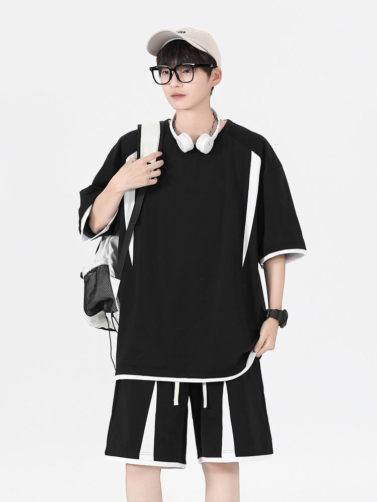 Men’s High-End Summer Leisure Set: Short Sleeve Top and Shorts