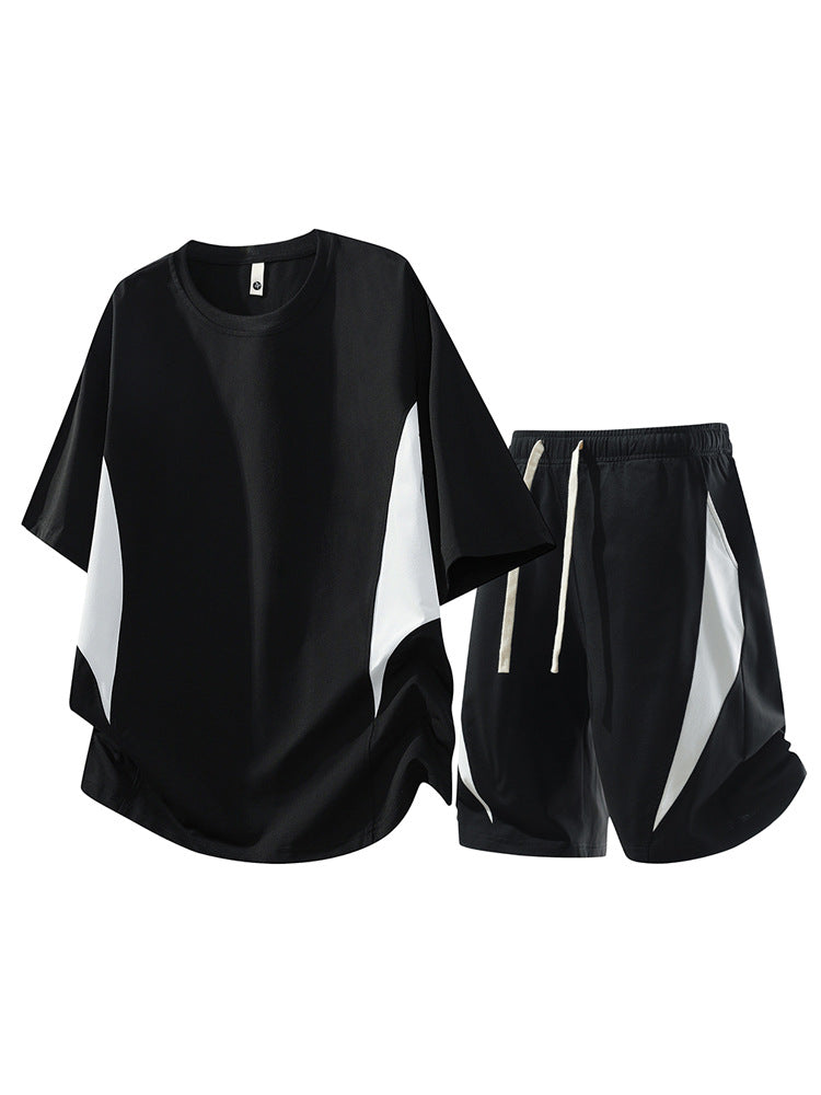 Men's Premium Summer Leisure Set: Crewneck Top and Shorts
