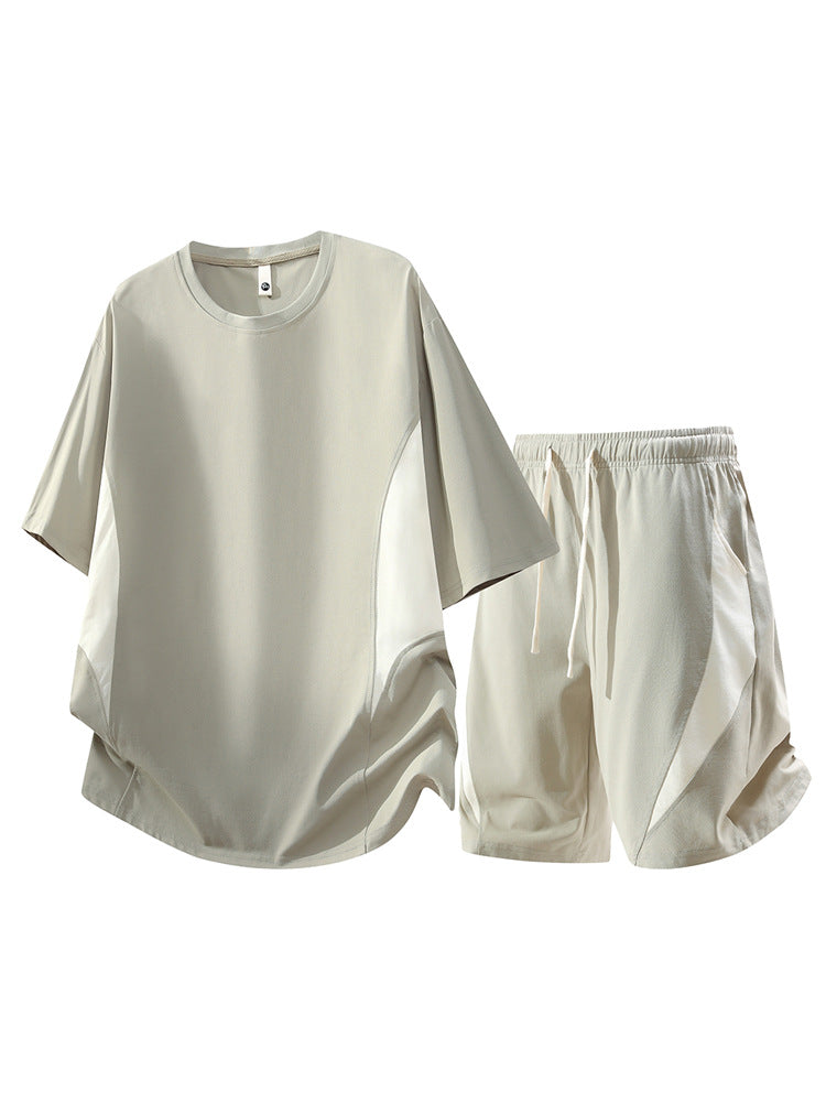Men's Premium Summer Leisure Set: Crewneck Top and Shorts