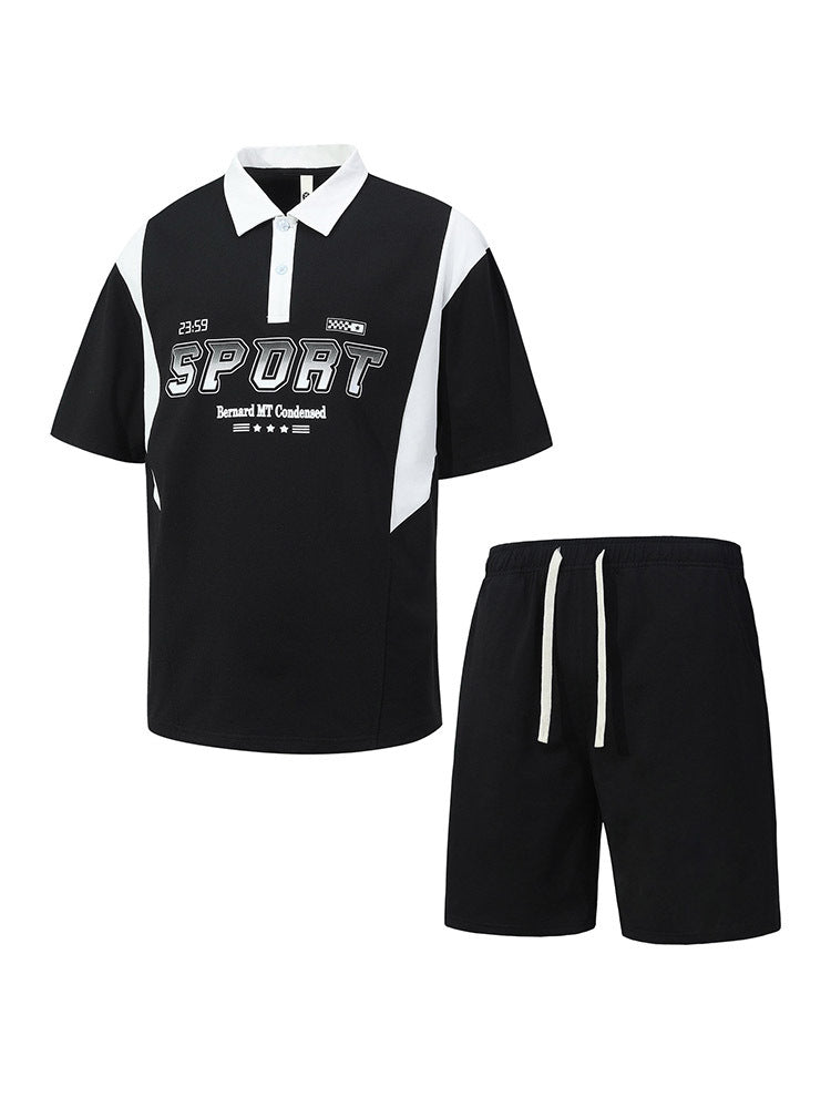 Teenagers' Loose Fit Polo and Shorts Set: Summer Casual Suit