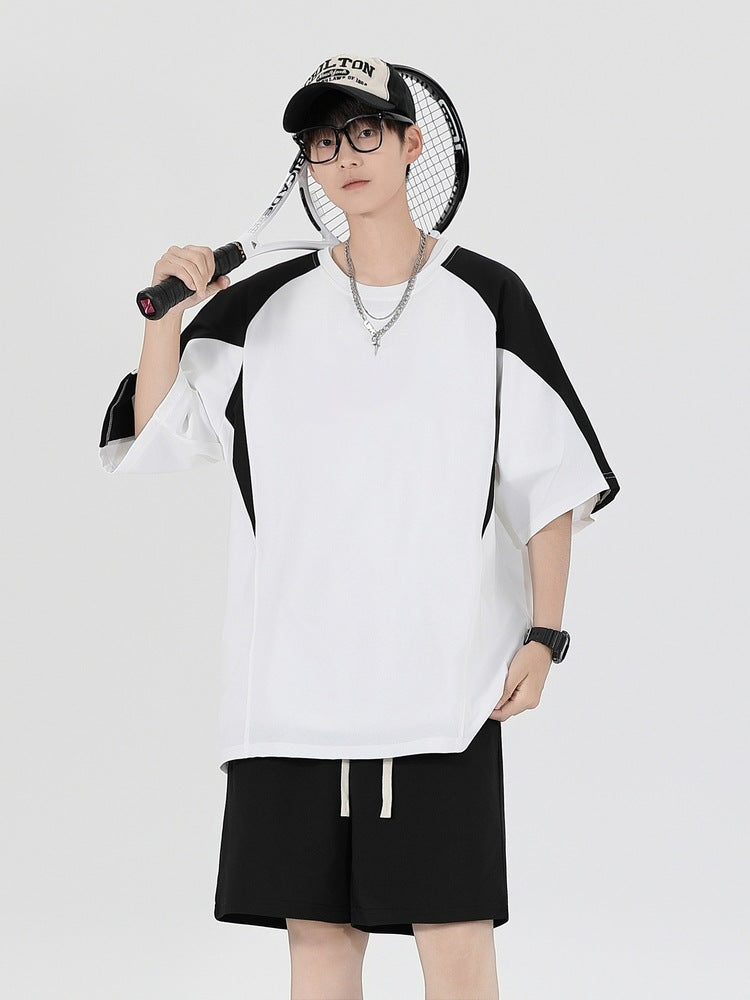 Men's Premium Summer Sportswear Set: Short Sleeve Top and Shorts