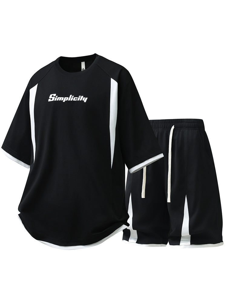 Men's Loose Fit Summer Leisure Set: T-Shirt and Shorts