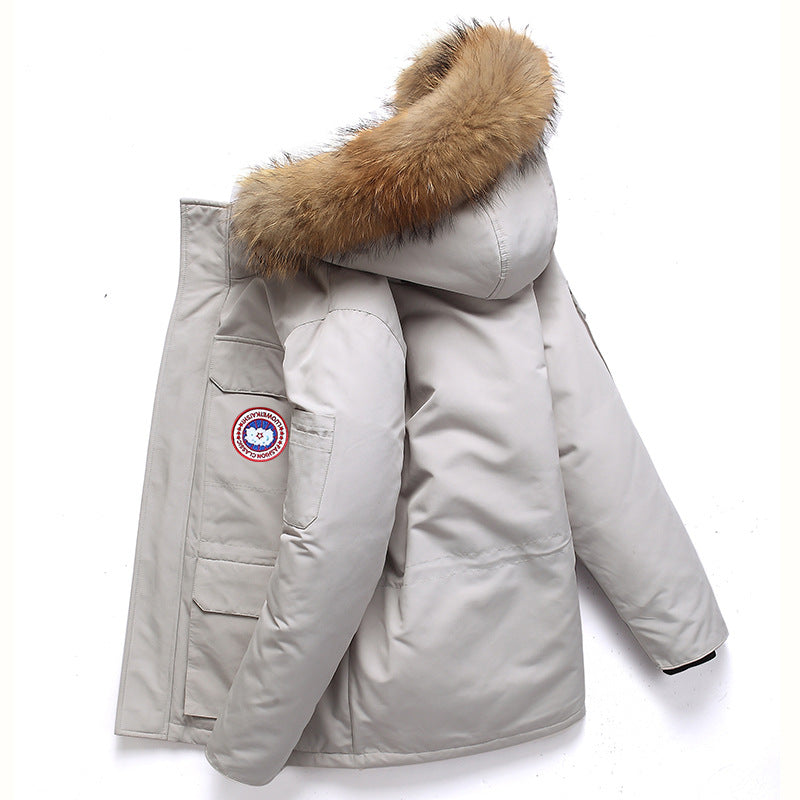 Men’s Mid-Length Down Parka with Professional Workwear Detail