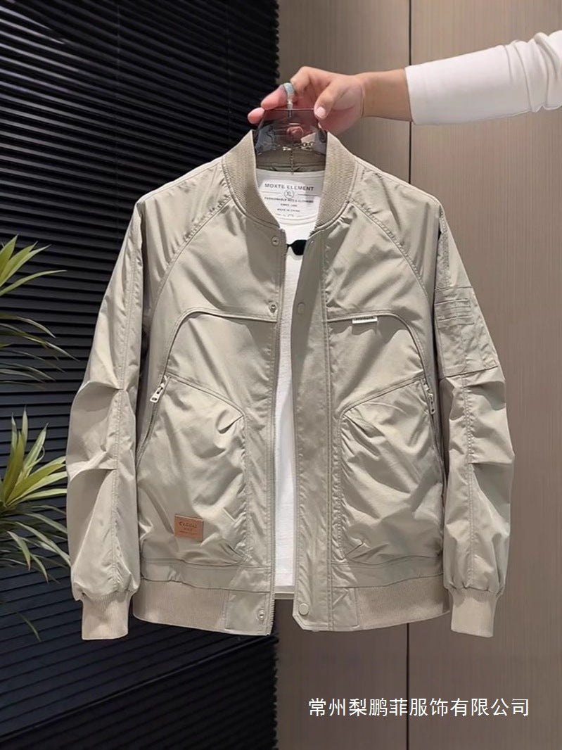 Men’s American Retro Slim-Fit Retro Pilot Bomber Jacket