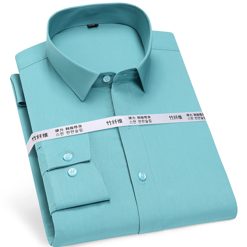 Men’s Bamboo Fiber Non-Iron Long-Sleeve Professional Business
