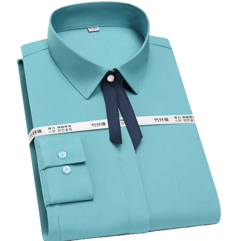 Men’s Bamboo Fiber Non-Iron Long-Sleeve Professional Business