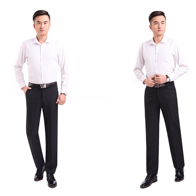 Men’s Autumn/Winter High-Waisted Elastic Loose Straight-Leg