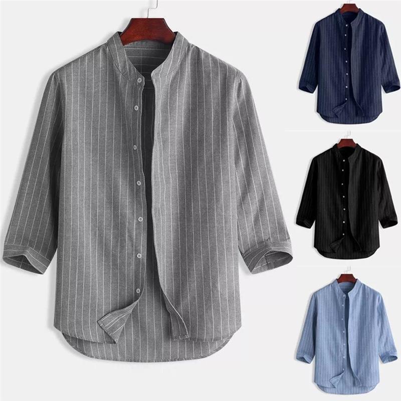 Men’s Korean Style Loose Breathable Linen Cardigan Shirt