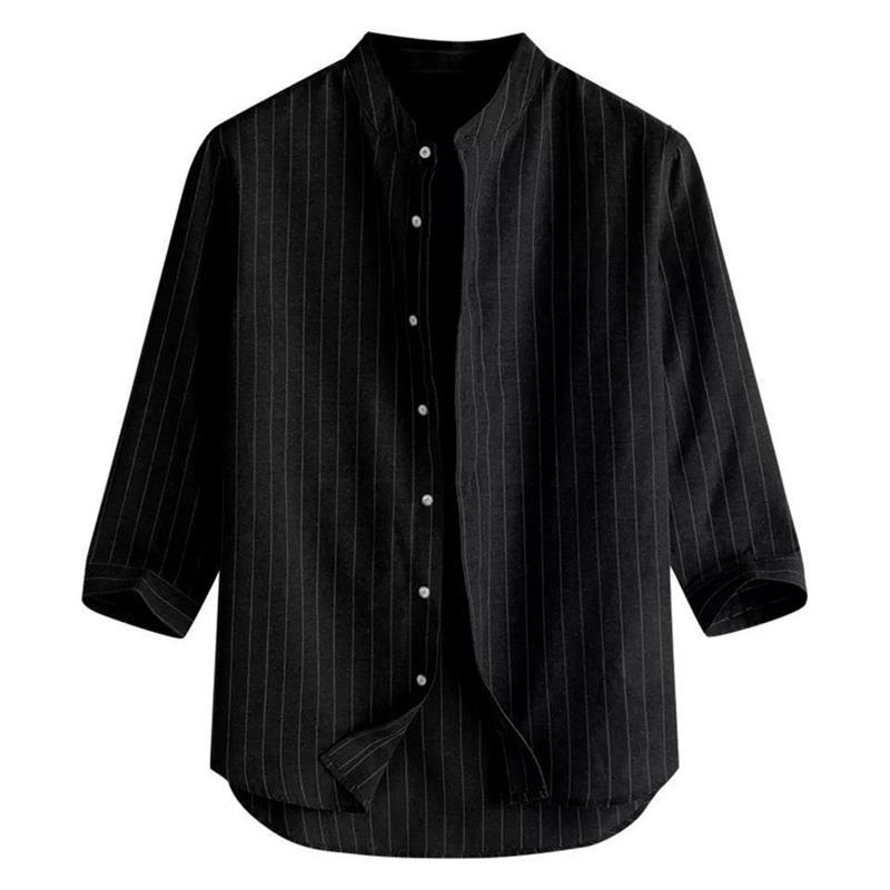 Men’s Korean Style Loose Breathable Linen Cardigan Shirt
