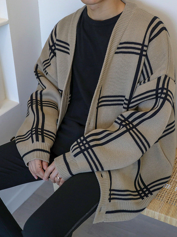 Men’s Japanese-Inspired "Lazy Style" Loose Knit Cardigan
