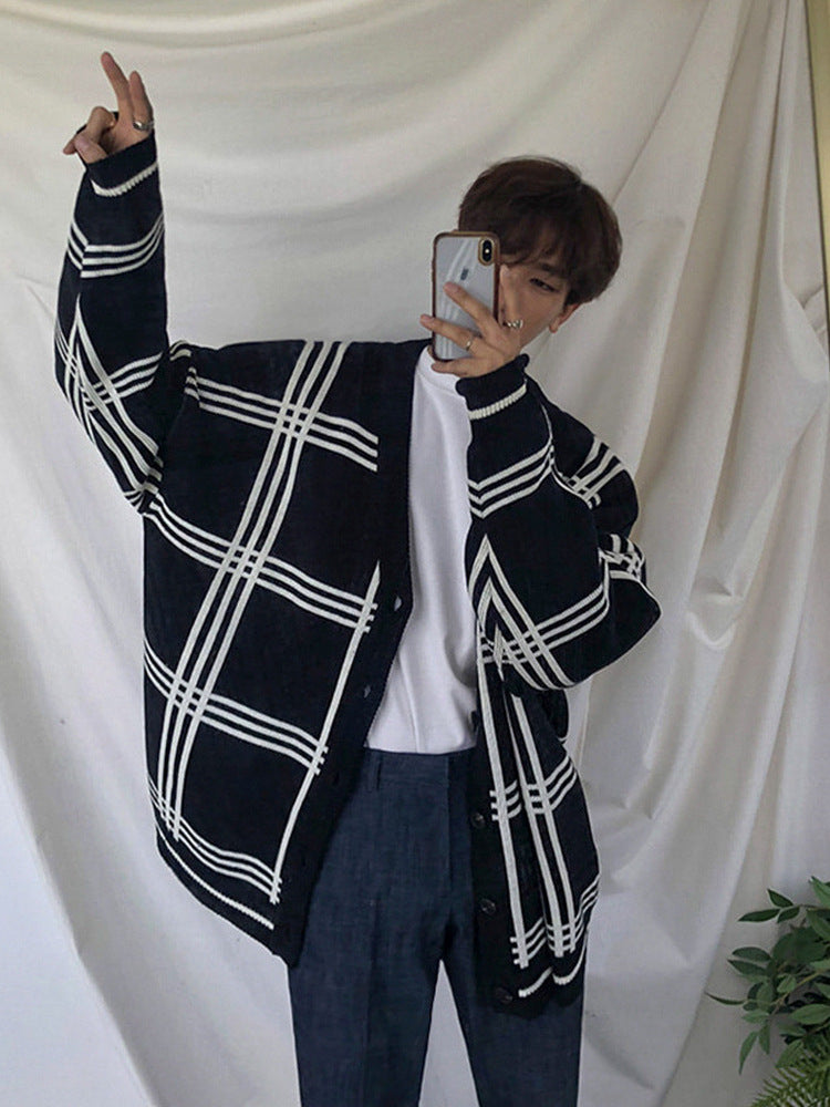 Men’s Japanese-Inspired "Lazy Style" Loose Knit Cardigan