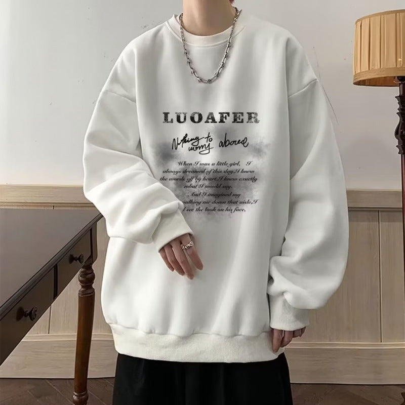 Men’s Autumn/Winter Fashion Brand Printed Round-Neck Sweatshirt